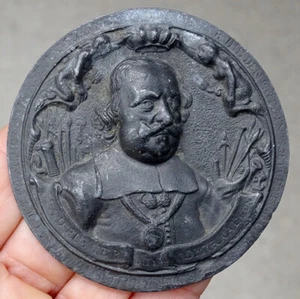 MULLER Antique ADMIRAL DE RUYTER / BATTLE Pewter Cast RENAISSANCE PORTRAIT MEDAL - Picture 1 of 5