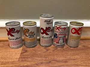 Lucky Draft Beer Cans x5 12 oz 16 oz Half Quart Bi-Centennial Vintage Pull Tab - Picture 1 of 6