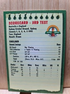 SCORECARD 3rd TEST🏆1994/95 #53 Futera ELITE Cricket Card🏆 - Picture 1 of 2