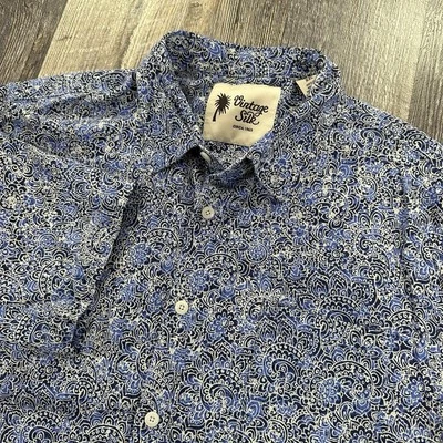 Vintage Silk Circa 1969 Shirt Men's 2XL (XL) Blue Paisley Hawaiian 100% Silk - Image 1 of 4