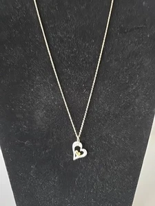 Love Floating Heart Pendant Goldtone Necklace/ Gold Tone Over .925 Sterling Silv - Picture 1 of 2