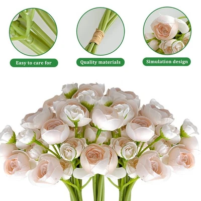 18 piezas de flores artificiales Buttercup realistas ramo de boda accesorios de fotografía Foto 1 de 4