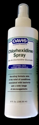 Spray de clorhexidina Davis (8 oz) para perros y gatos fórmula sin picaduras exp. 07/2026 Foto 1 de 4
