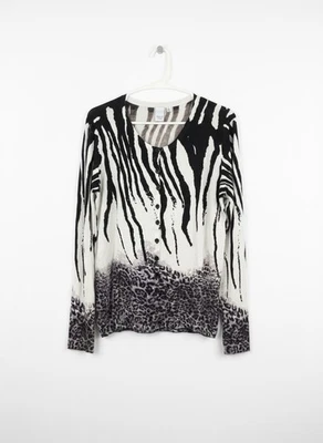 Vila Milano Women’s Chic Animal Print Women's Cardigan Soft & Cozy Large EUC - Image 1 of 4