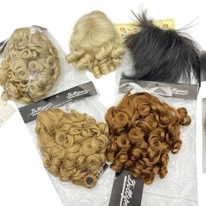 Dollspart lotto di parrucche per bambole capelli taglia 10 ricci anelli dritti rosso biondo marrone - Foto 1 di 15
