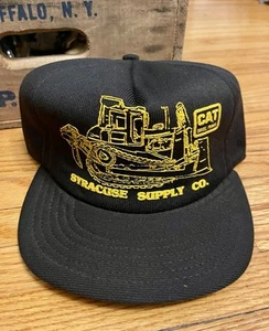 Vintage 70s CAT Caterpillar Syracuse NY Trucker Full Foam Snapback Hat Cap - Picture 1 of 10