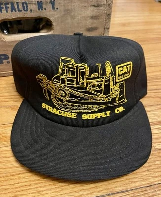 Vintage 70s CAT Caterpillar Syracuse NY Trucker Full Foam Snapback Hat Cap - Изображение 1 из 4