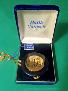 Vtg Hattie Carnegie Gold Tone, Initials Pendant/Necklace. Box 31" Pen: 2 1/4" - Picture 1 of 5