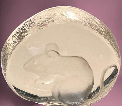 Mats Jonasson Mouse Signature Collection Wildlife Lead Crystal Ornament Swedish - Image 1 of 4
