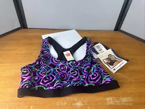 Vintage 90s Champion Crazy Geometric Pattern Racerback Sports Bra Size XL New - Picture 1 of 8