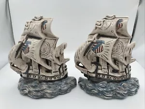 Pair Of Vintage 1588 Sea Ship Bookends - Picture 1 of 9