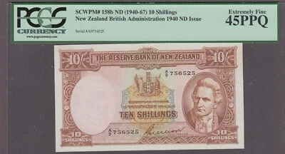 New Zealand 10 Shillings Banknote P-158b  ND (1940-67)  PCGS 45PPQ - Image 1 of 2