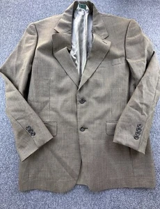 Evan Picone Rich's Blazer Mens 40" Brown Checkered Lined Wool Jacket Vintage - Picture 1 of 13
