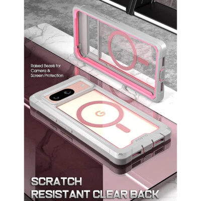 For Google Pixel 8 MagPro Case Shockproof Rugged Hybrid Back Protector Pink - Image 1 of 4