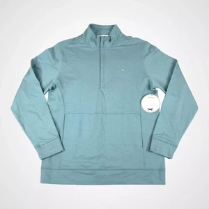 Maglione pullover Criquet uomo taglia large 1/4 zip golf verde LS finto collo - Foto 1 di 15