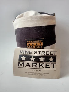 Vintage Vine Street Market gestreifte Canvas umweltfreundlich verstaubare Beuteltasche Tasche Made in USA - Bild 1 von 10