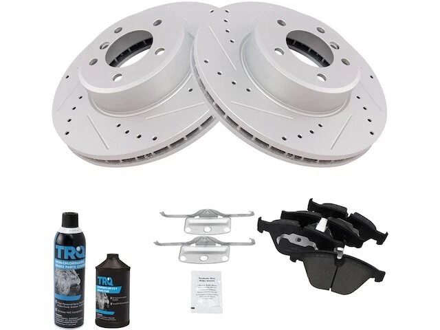 Kit de pastilha de freio e rotor TRQ dianteiro compatível com BMW 528xi 2008 47YHJC - Imagem 1 de 1