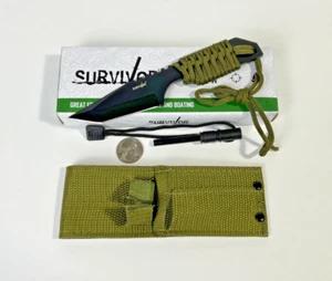 Survivor Knife - Fixed Blade - With Fire Starter & Sheath - New In Box. - Picture 1 of 12