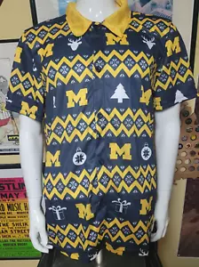 Michigan Wolverines Ugly Christmas Holiday Button Down Shirt Large schön - Bild 1 von 5