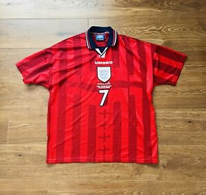New listing1998 FIFA World Cup England Away Shirt Jersey No.7 Beckham Size 2XL