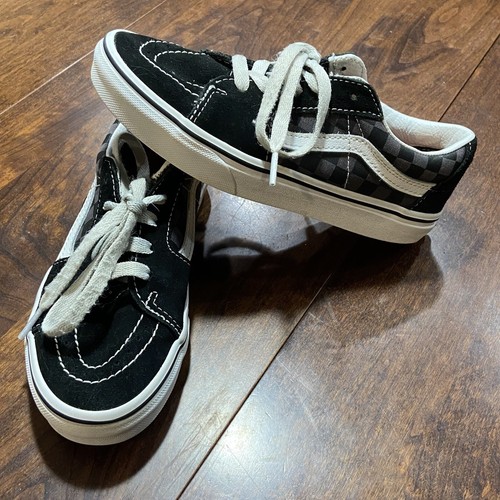 Scarpe slip on classiche Vans Off The Wall nero grigio a scacchiera 500714 giovani taglia 3