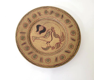 Primitives by Kathy Faux Yellow Ware Painted Decorative 12" Plate - Image 1 of 4