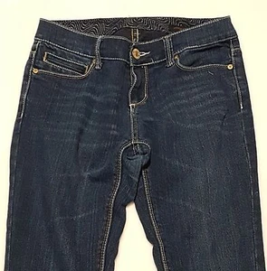 SEVEN7 Sz 4 Denim Jeans Womens Straight Leg Dark Wash 5 Pocket Low Rise Pants - Picture 1 of 6