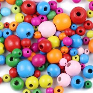 Multicolor Wood Beads-Round Wooden Spaced Beads Findings Jewelry Making 6~500pcs