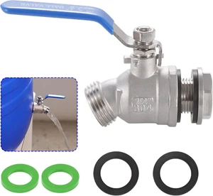 High Flow Rain Barrel Spigot, Lead-Free,304 Stainless Steel Faucet Kit for Rain - Picture 1 of 12