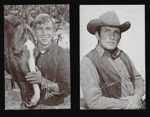 Western Cowboy Card Lot of 2 Coin Op Mutoscope Cards RANDY BOONE ALLEN CASE