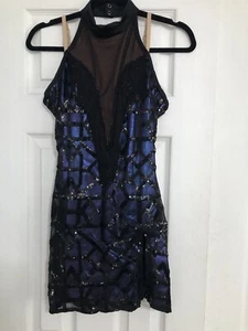 Black Fringe Sequin Tap Jazz Dance Costume Revolution Dancewear Adult Small - Picture 1 of 12