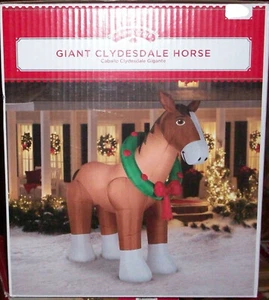Gemmy 9' Navidad Clydesdale Caballo Airvolado Inflable Iluminado Decoración de Patio - Imagen 1 de 2