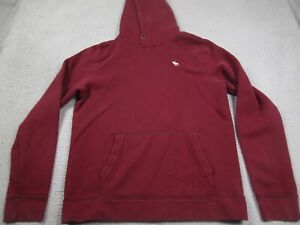 Abercrombie Fitch Sweater Mens Large Red Hoodie Pullover Fleece Y2K