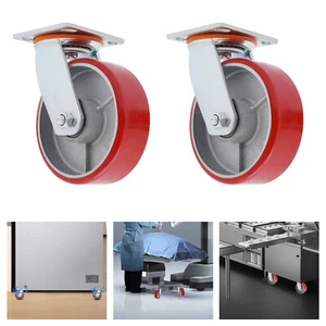 2pcs 6 Inch Heavy Duty Casters Cabinet Tool Box Swivel Metal Industrial Wheel - Picture 1 of 23