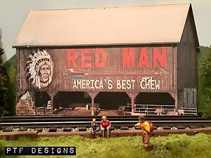 * O Scale Scratch Built "RED MAN BARN" Farm Building Front/Flat, MTH Lionel * - Picture 1 of 12