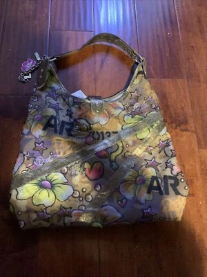 LeSportSac  Drum Bass Leather Nylon Grafitti Sable Floral Tote Bag XL $158 - Image 1 of 4