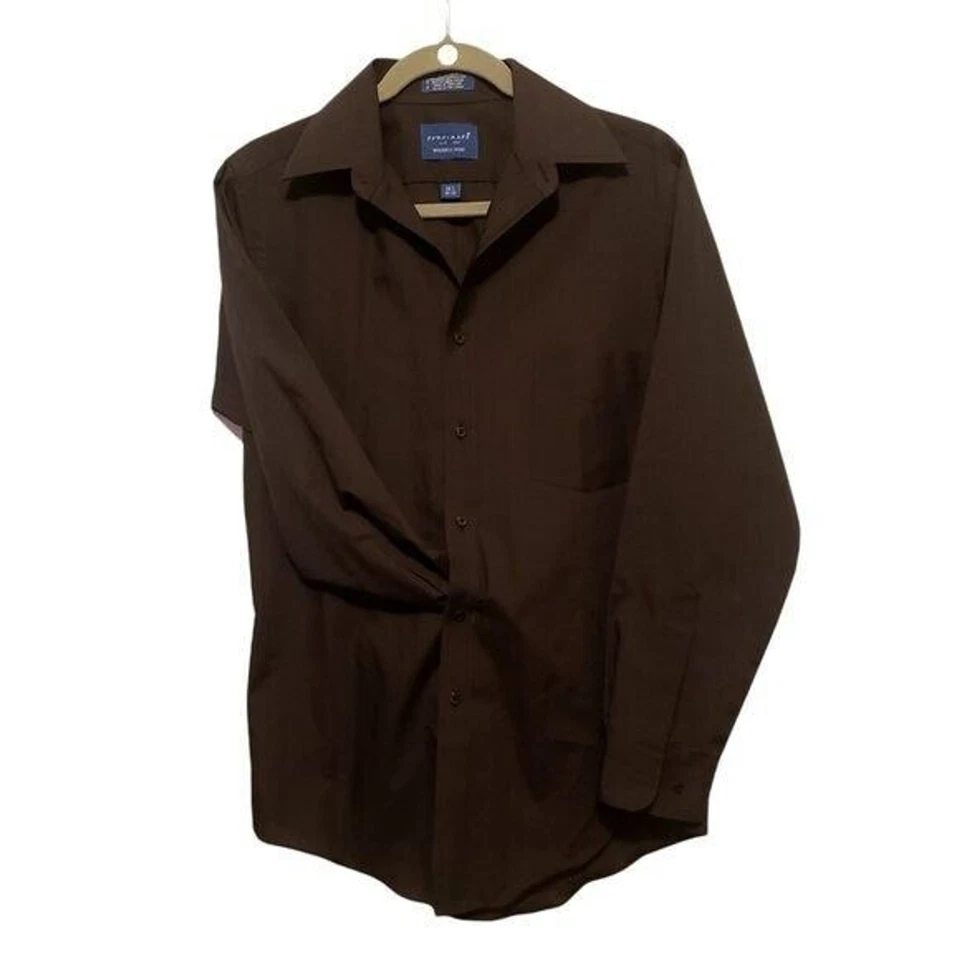 Camisa de vestir TownCraft para hombre talla 14,5 negra lisa manga larga Foto 1 de 4