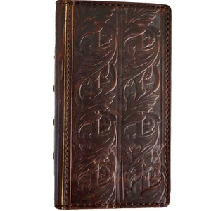 Echt Leder Tasche für Galaxy Z Fold 3 4 5 6 7 Wallet Bibel Buch DIY Vintage - Bild 1 von 10
