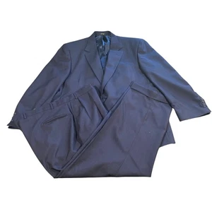 Men of Measure Big & Tall 52R Blue Pinstripe Two Piece Suit Tailored USA - Picture 1 of 12