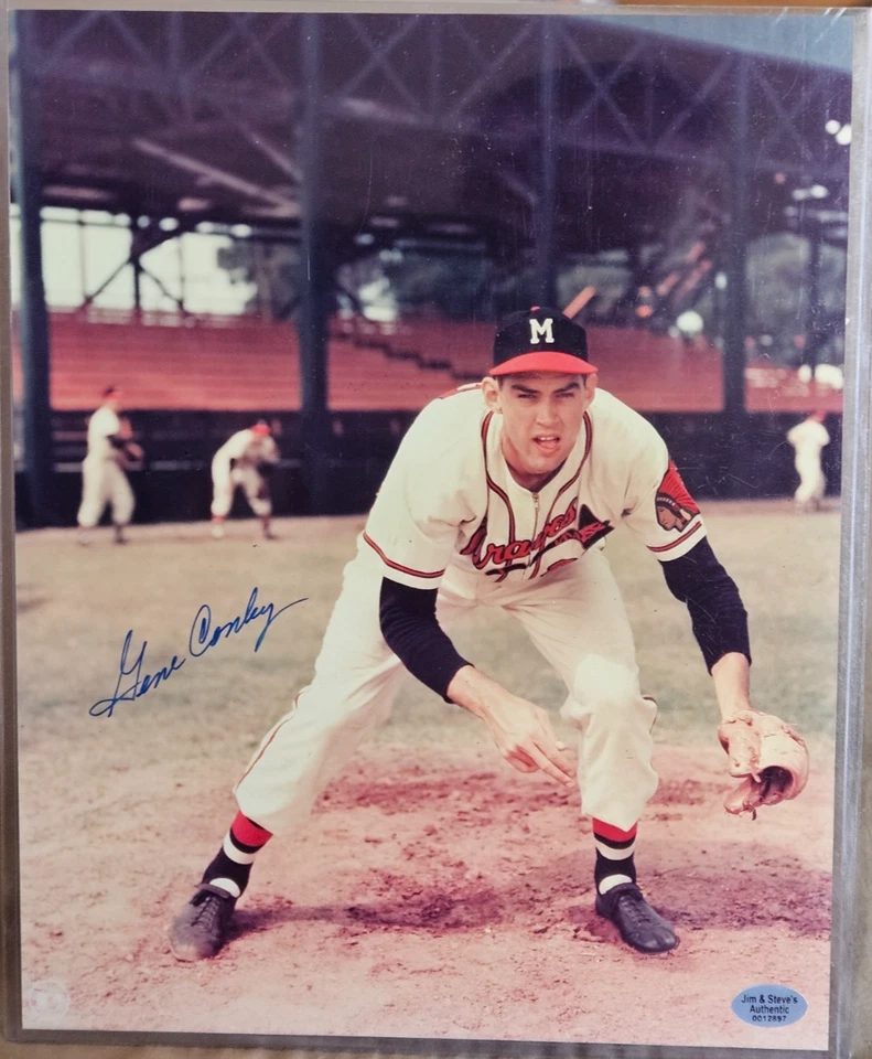 Gene Conley Firmado Autografiado 8x10 Certificado de Autenticidad TPA Garantizado Milwaukee Braves Foto 1 de 1