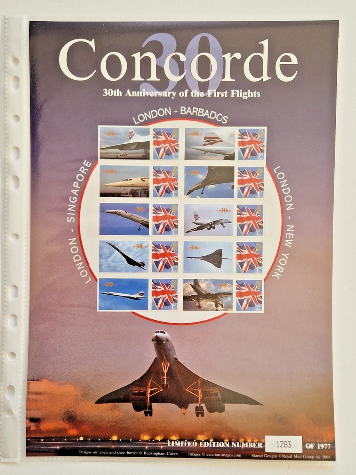 GB 2007 BC122  Royal Mail Smilers Stamp Sheet Concorde 10 x 1st stamps Ltd Ed'n - Image 1 of 1