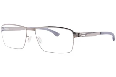 Ic! Berlin Lars-D Eyeglasses Men's Chrome Full Rim Rectangle Shape 56mm - Image 1 of 4