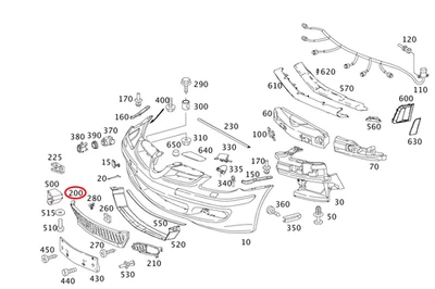 Parachoques delantero genuino Mercedes-Benz SLK parrilla central OE 1718851023 Foto 1 de 4
