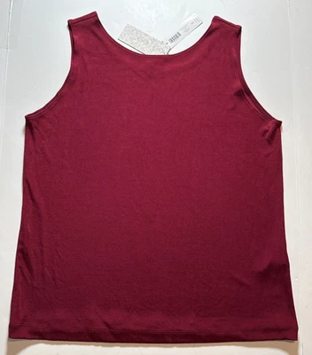 Chico's TRAVELERS Essential TANQUE REVERSIBLE Talla 3 XL 16 18 Rojo Morera Nuevo con Etiquetas $50 Foto 1 de 4