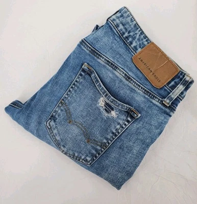 Pantalones de mezclilla elásticos ajustados American Eagle Flex para hombre talla 32X32 desgastados  Foto 1 de 4