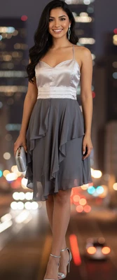 Vestido WISH Talla 10 Mini Rosa Negro Mareado Boda Fiesta Cumpleaños Mezcla SEDA Foto 1 de 4