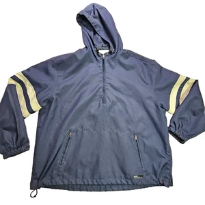 Y2K Old Navy Men’s Pullover Windbreaker Jacket XXL – Navy Blue Hooded Anorak - Picture 1 of 15