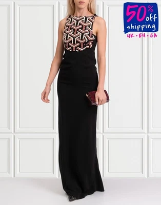 Maxi Vestido ELISABETTA FRANCHI IT38 US2 UK6 XS Lentejuelas Hecho en Italia PVP €1100 Foto 1 de 4