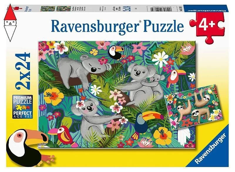 PUZZLE RAVENSBURGER PUZZLE 2X24 PZ KOALA E BRADIPI - Immagine 1 di 1