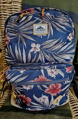 Steve Madden Barnett Ave. Mochila de Viaje de Trabajo Escolar Gamuza Hibisco Hawaiano  Foto 1 de 4